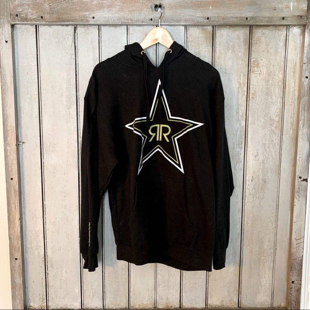 Rockstar Energy Drinks Hoody Mens Large- Black
